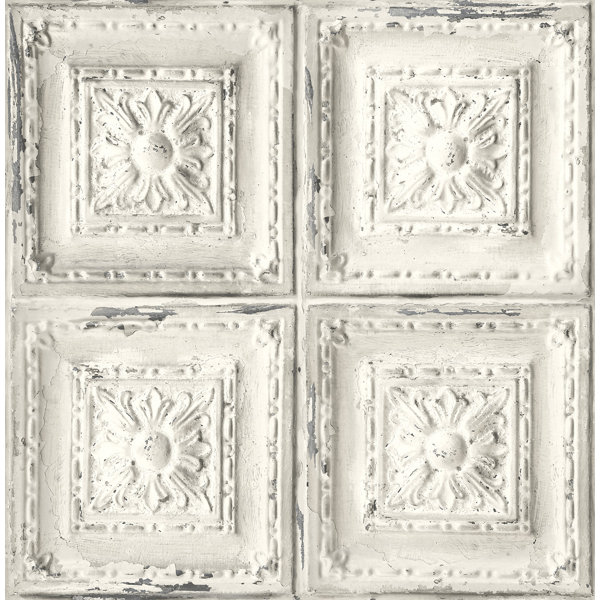 Feminine French Country Welling Tin Tile 18" L x 20.5" W Peel and Stick